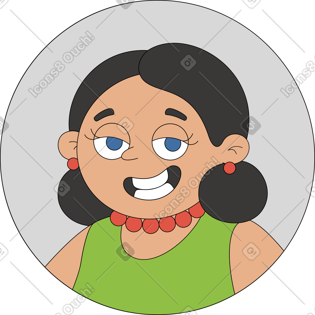 下载 Sitcom 风格的 阿凡达 黑发 女人 插画，支持 PNG、SVG 格式