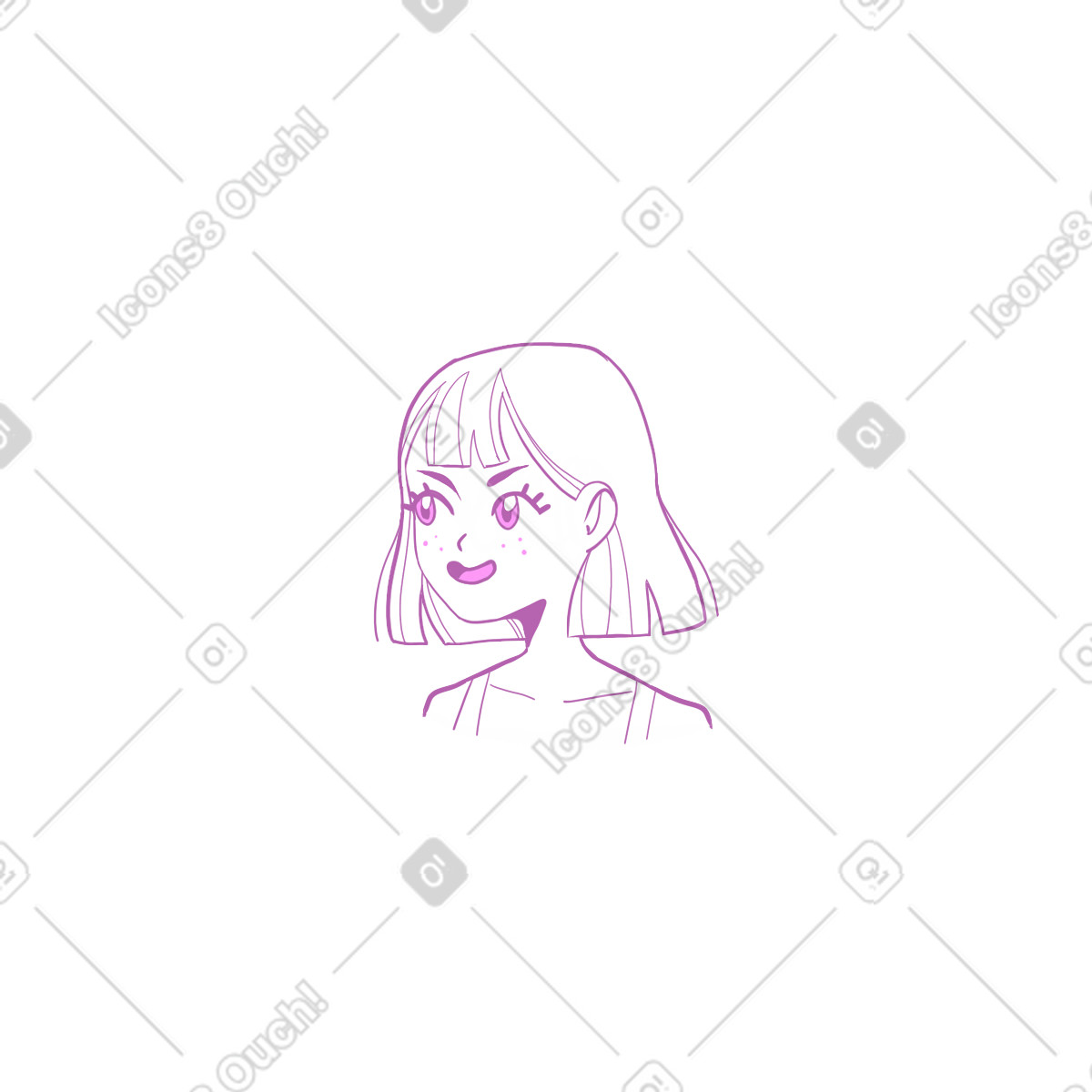 Ilustración Cabeza de mujer en estilo Experimental a descargar en PNG y SVG