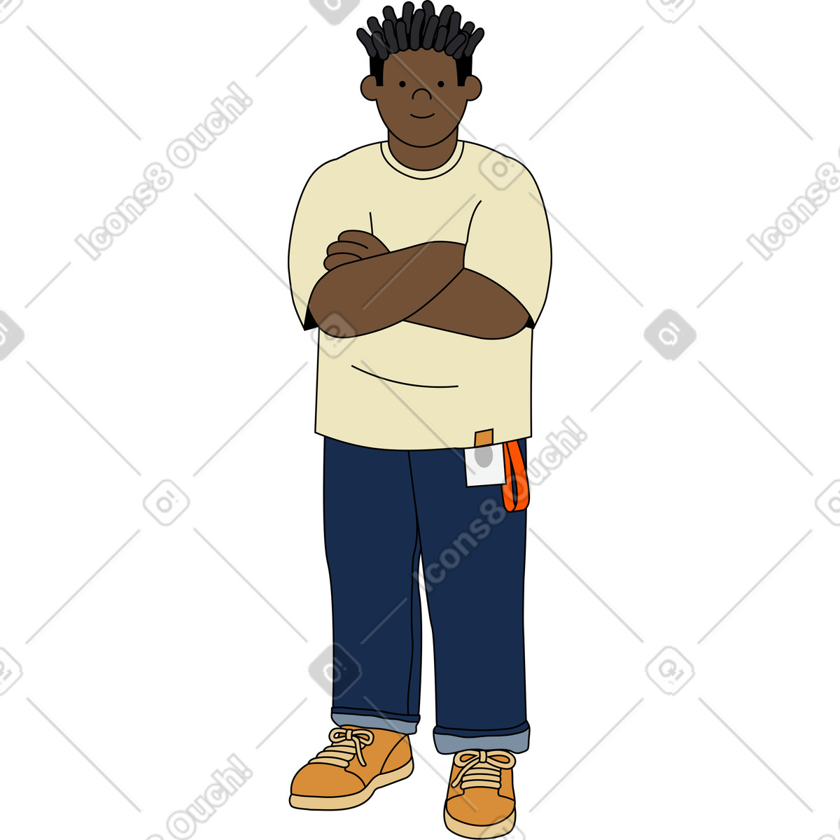 Ilustración Hombre de pie en estilo Kindy a descargar en PNG y SVG