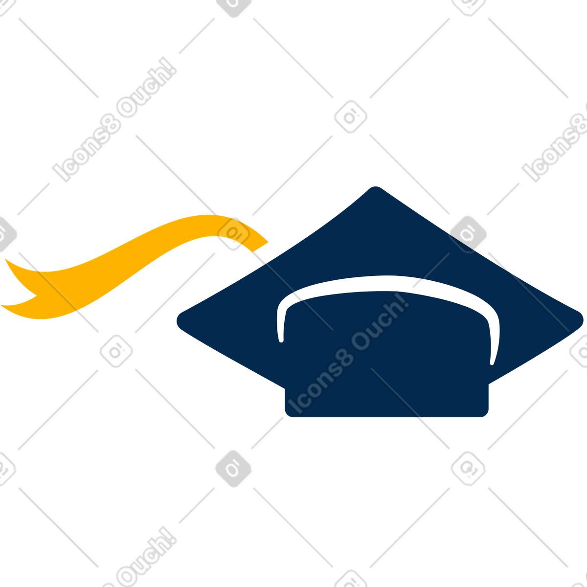 Illustration Chapeau de graduation dans le style Flame à télécharger aux formats PNG, SVG