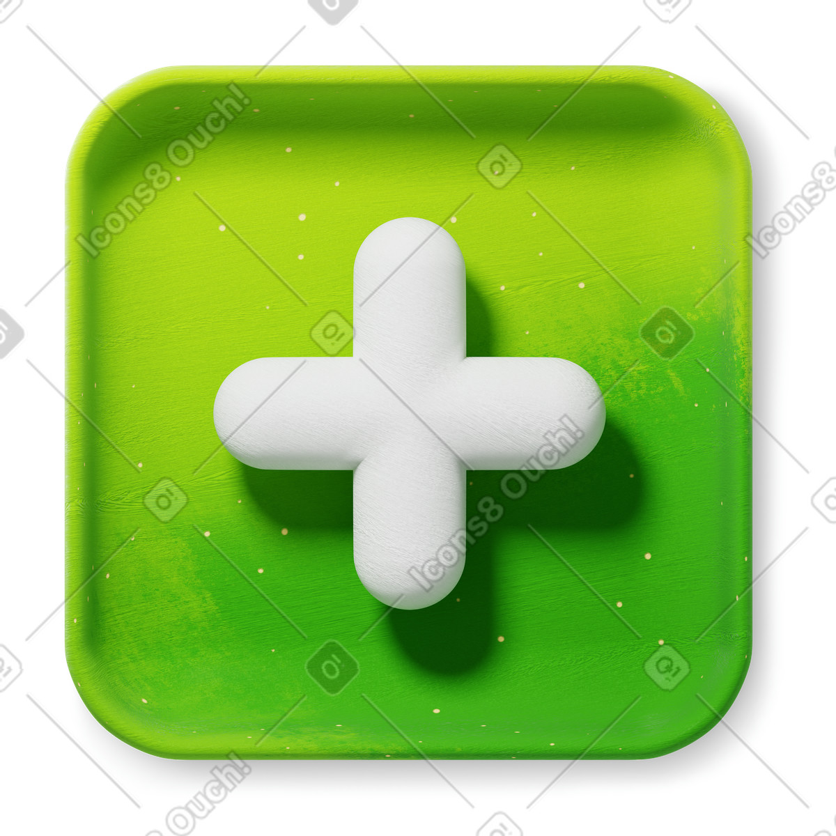 Grüner hinzufügen-button-Illustration im 3D Microsoft Fluent illustration-Stil als Download in PNG, SVG