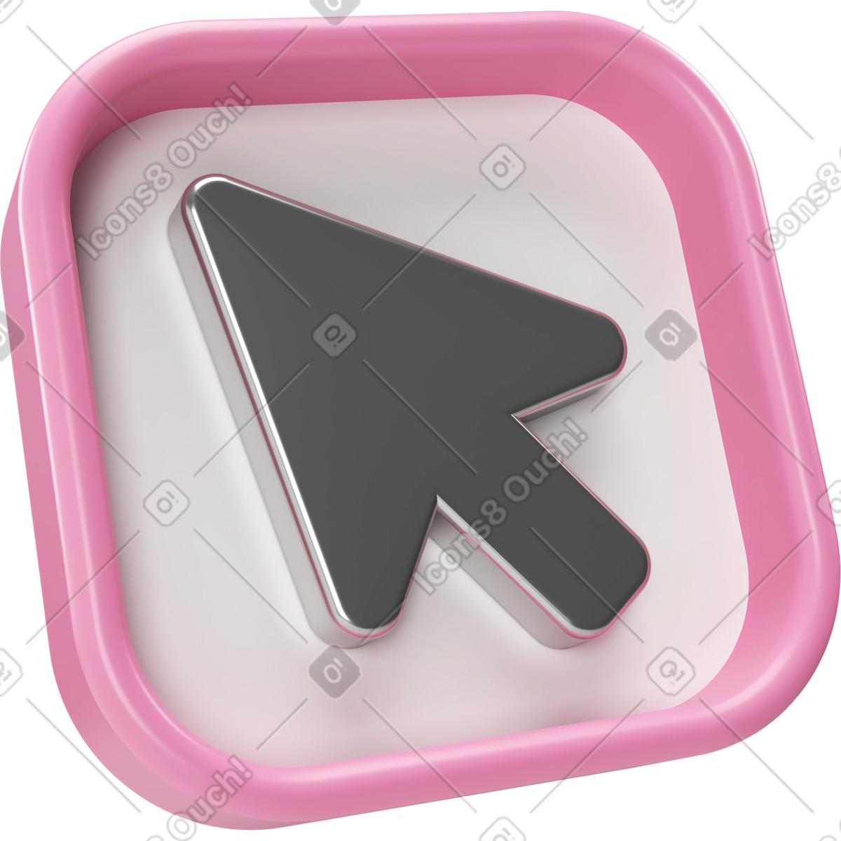 Ilustração de Ícone do cursor na placa com contorno em no estilo 3D Corporate para baixar em PNG, SVG