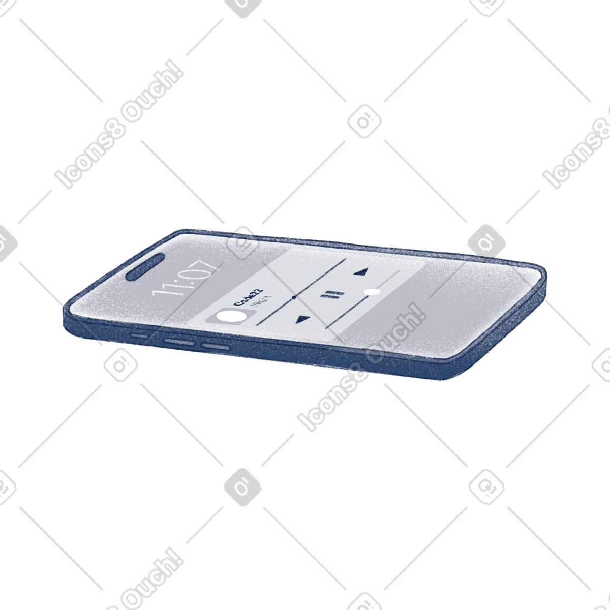 Phone with lock screen illustration in Haze style download in PNG, SVG