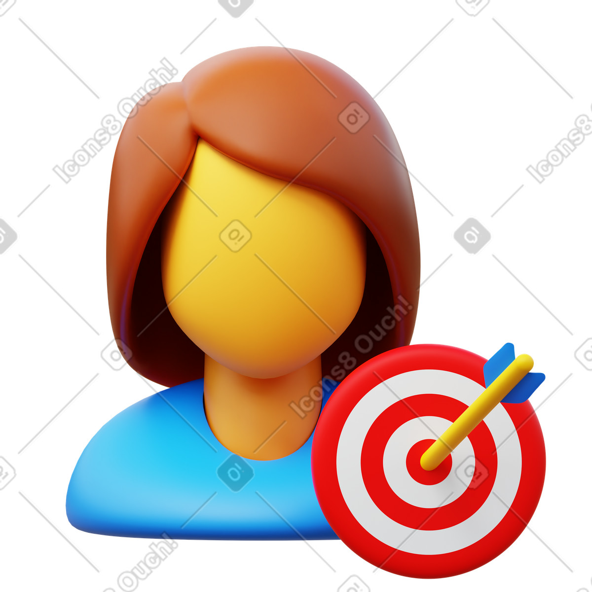 3D Fluency 스타일의 Purposeful woman 일러스트레이션 PNG, SVG 다운로드