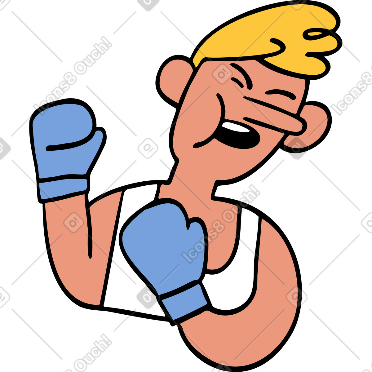 Illustration Boxeur se faisant frapper dans le style Comic à télécharger aux formats PNG, SVG