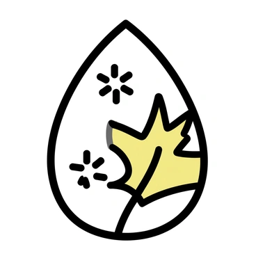 A guitar pick shaped in a classic teardrop form, featuring a design that includes intricate "snowflakes" delicately etched into one side, representing winter. On the opposite side, there are detailed "leaves" in vibrant colors, symbolizing autumn. The pick has a glossy finish that enhances the visual appeal of the seasonal themes.