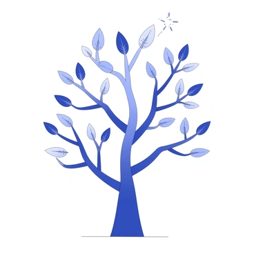 A creative drawing showing an EEG cap transforming into a vibrant tree of thoughts