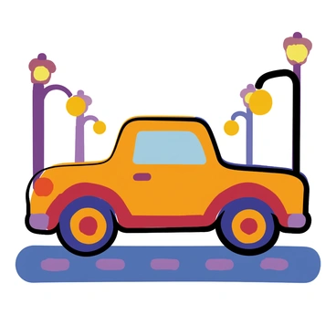 A classic car from the 1920s parked on a cobblestone street with vintage street lamps and brick buildings in the background.