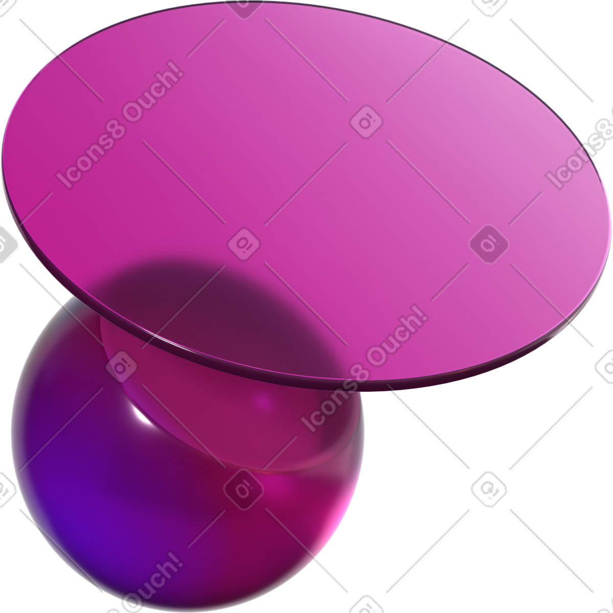 Transparent lens and glass sphere illustration in 3D Glassy style download in PNG, SVG