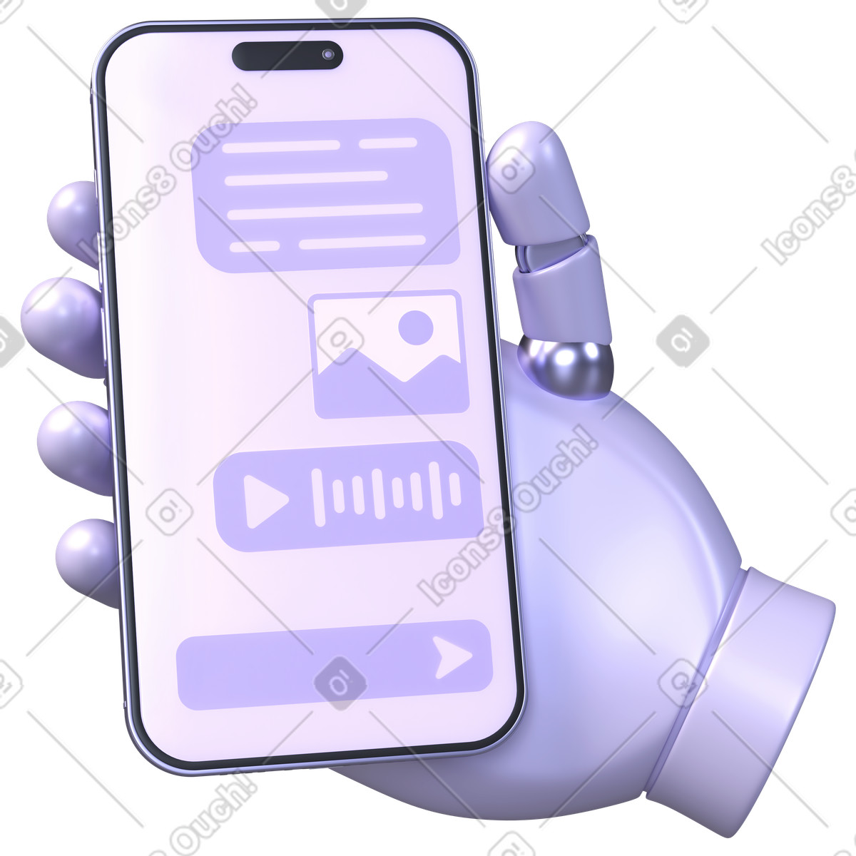 Mobile app interface, smartphone screen, digital communication illustration in PNG, SVG