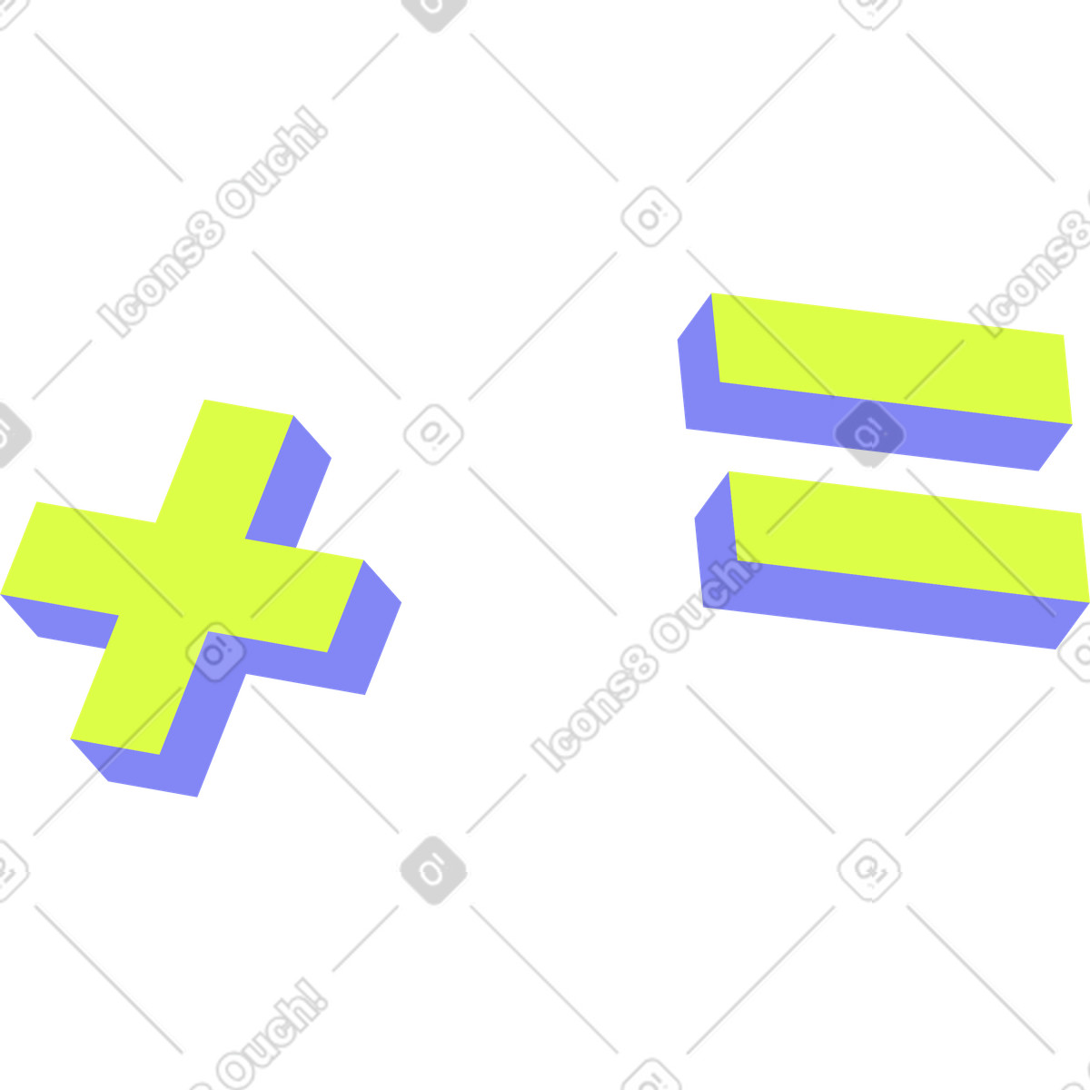 Illustration Signes mathématiques dans le style Glow à télécharger aux formats PNG, SVG