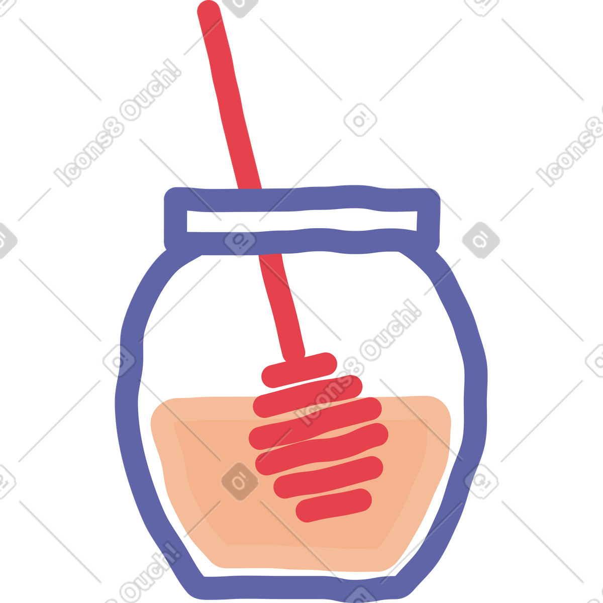 下载 Stripy 风格的 Honey jar 插画，支持 PNG、SVG 格式