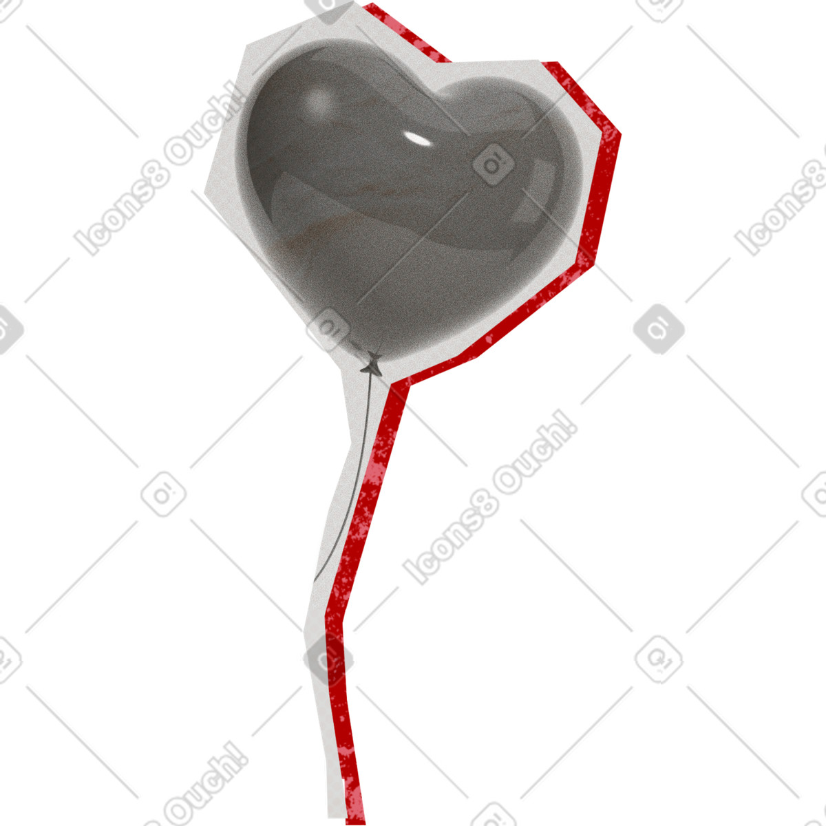 下载 Paper Cut 风格的 Heart balloon 插画，支持 PNG、SVG 格式