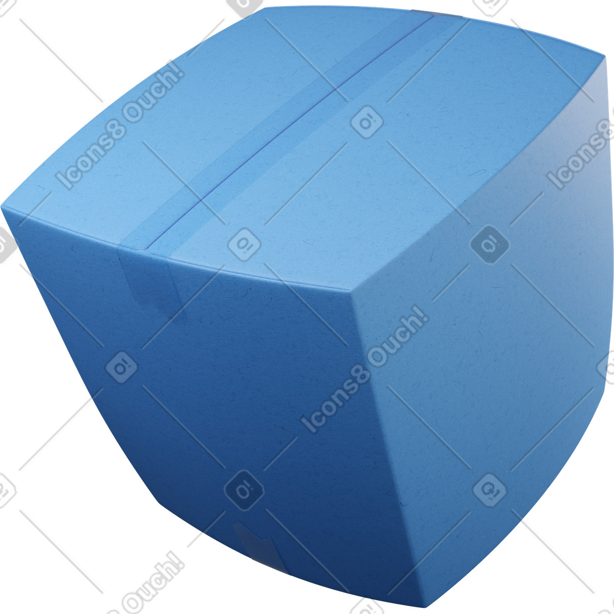 Ilustración Caja cerrada azul volando girada a la izquierda en estilo 3D Buddy descargar en PNG y SVG