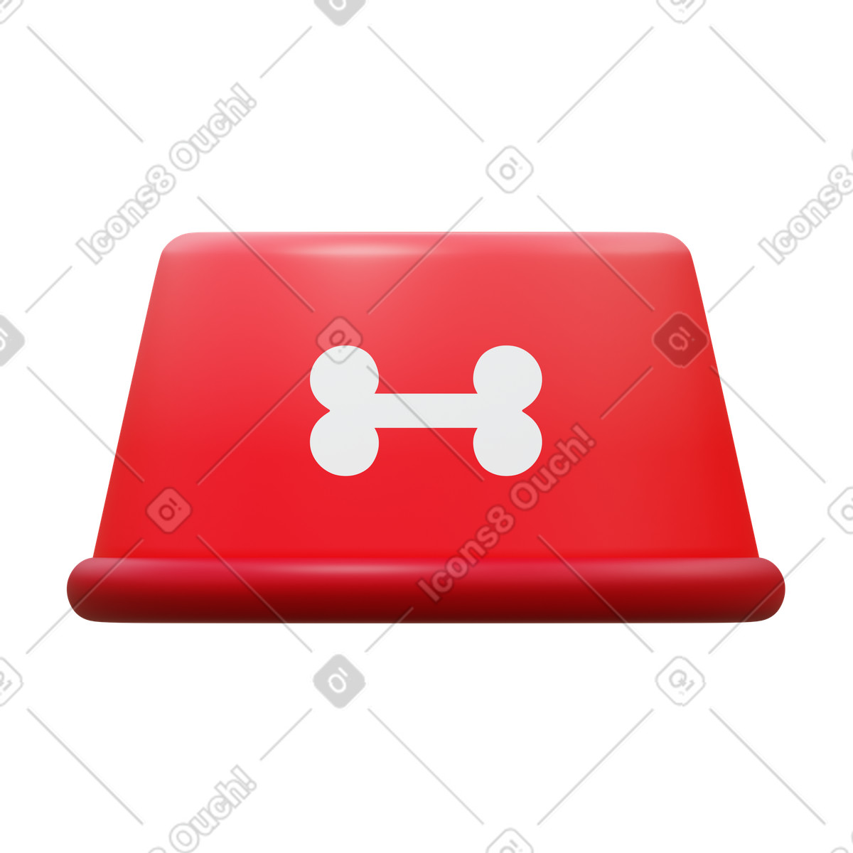 Illustration Gamelle pour chien avec os dans le style 3D Fluency à télécharger aux formats PNG, SVG