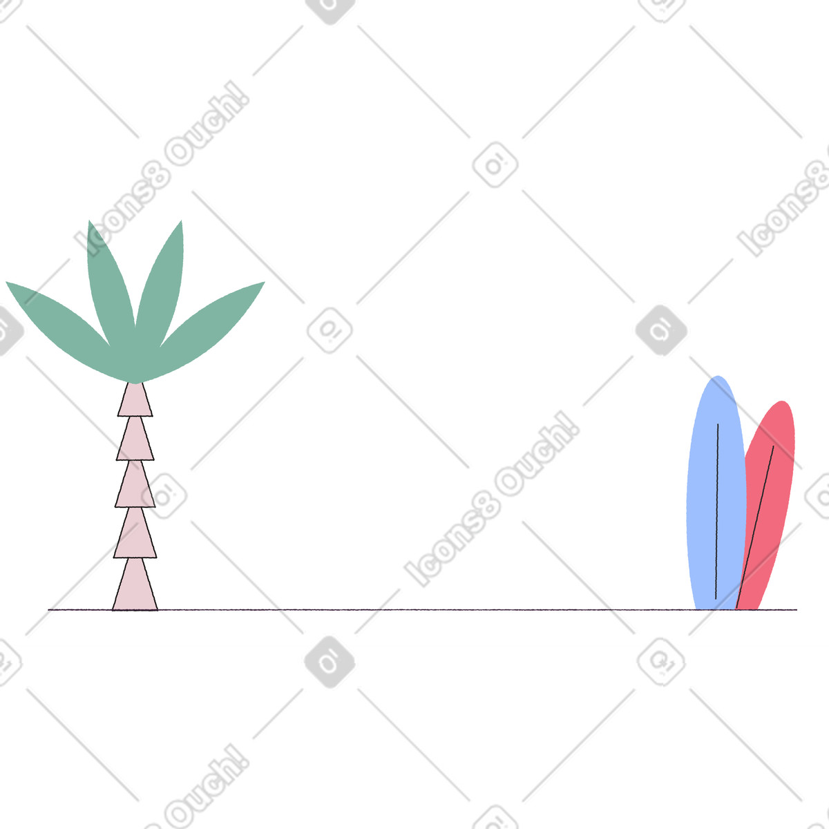Beach illustration in Pablo style download in PNG, SVG