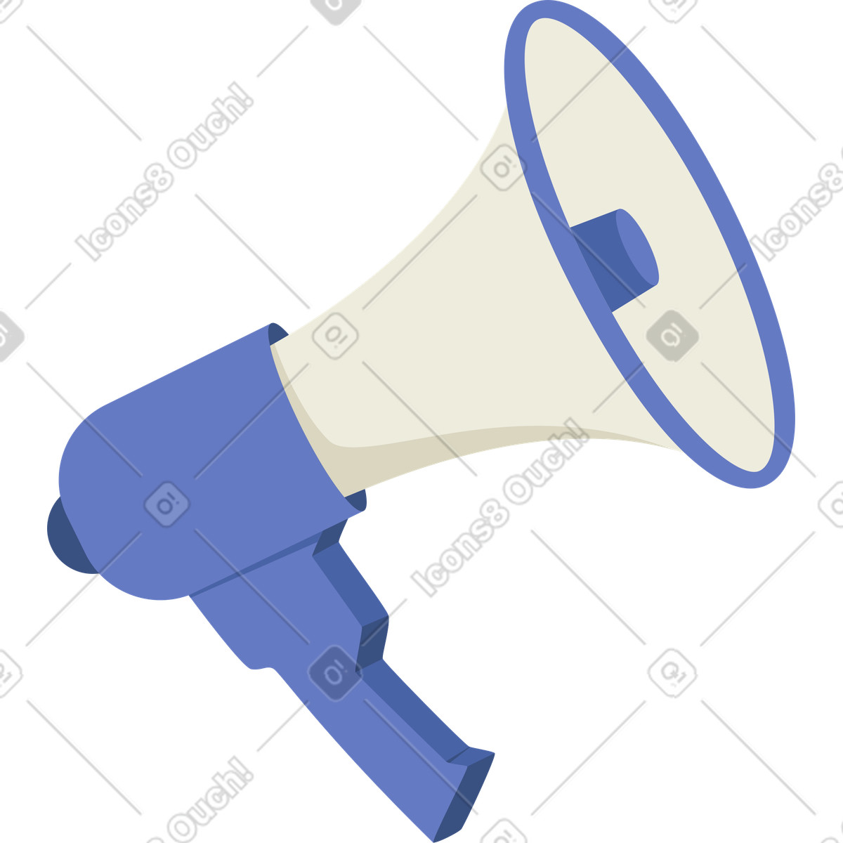 Megaphon-Illustration im Social-Stil als Download in PNG, SVG