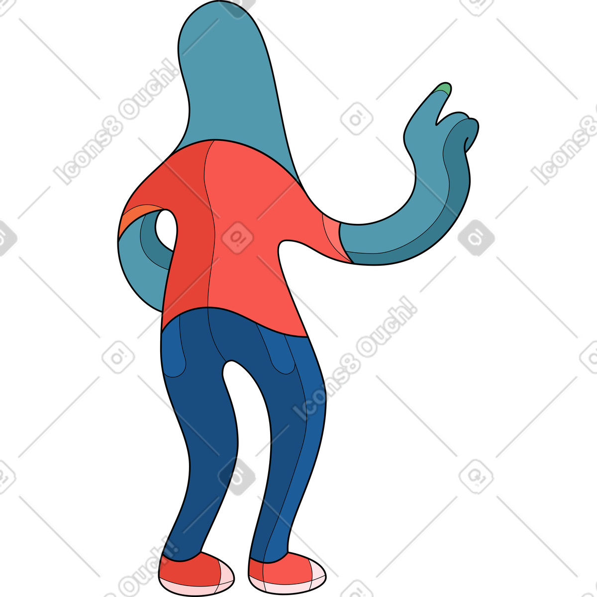 Иллюстрация Человек назад тонкая точка в PNG и SVG