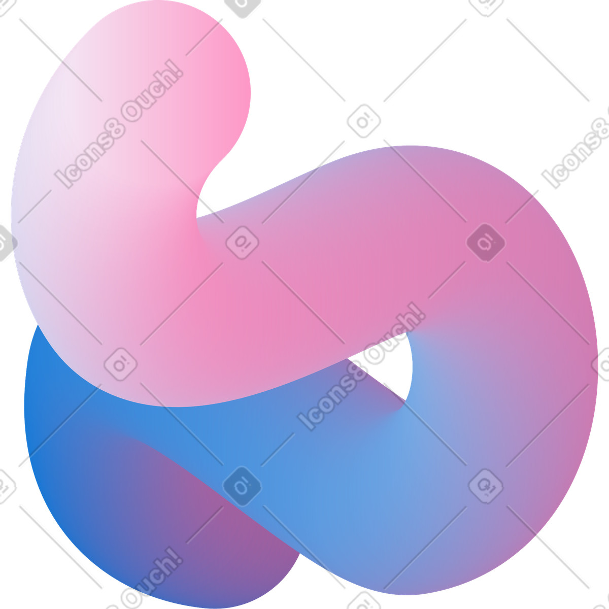 下载 Forms 风格的 Pink blue curved shape 插画，支持 PNG、SVG 格式