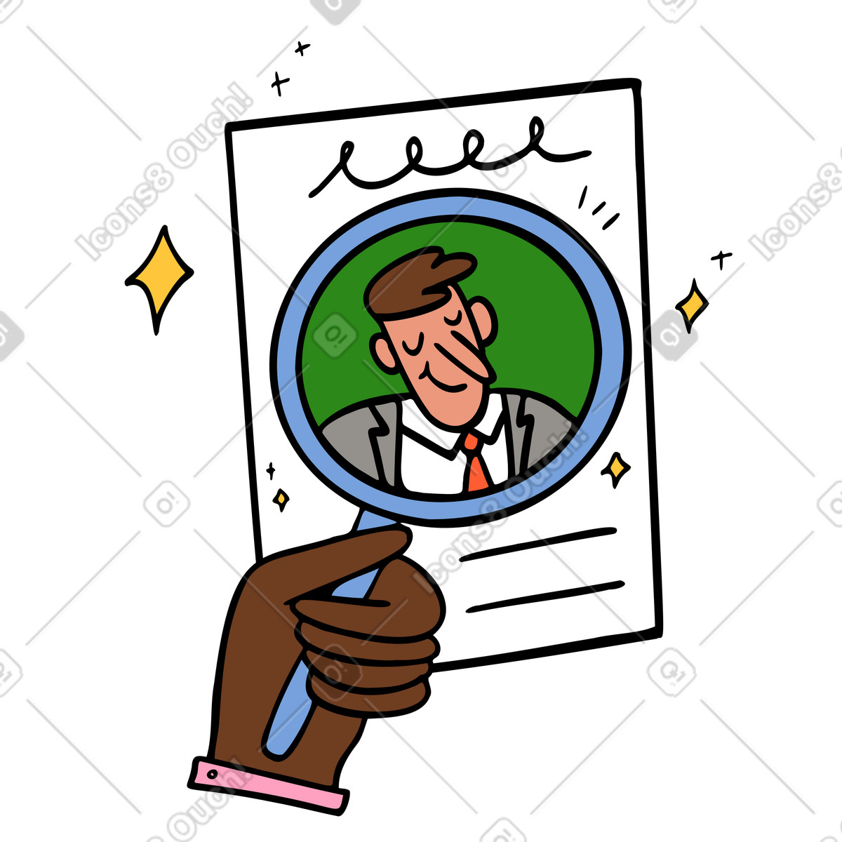 Lebenslauf eines perfekten kandidaten-Illustration im Comic-Stil als Download in PNG, SVG