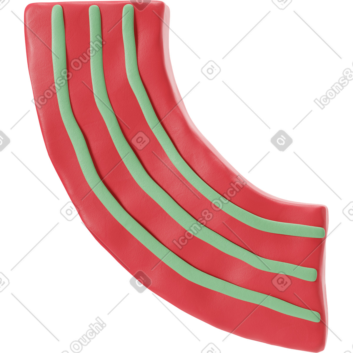 Иллюстрация Рука в красной полосатой ткани стиле 3D Stripy — скачать форматах PNG, SVG