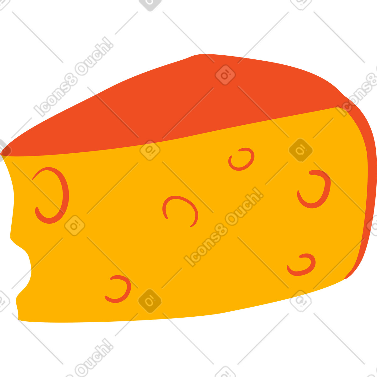 Käse-Illustration im Flame-Stil als Download in PNG, SVG