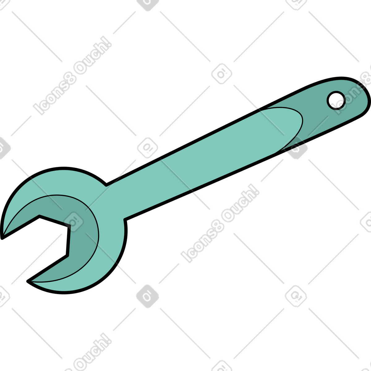 Chiave inglese illustrazione in stile Surr scarica in PNG, SVG