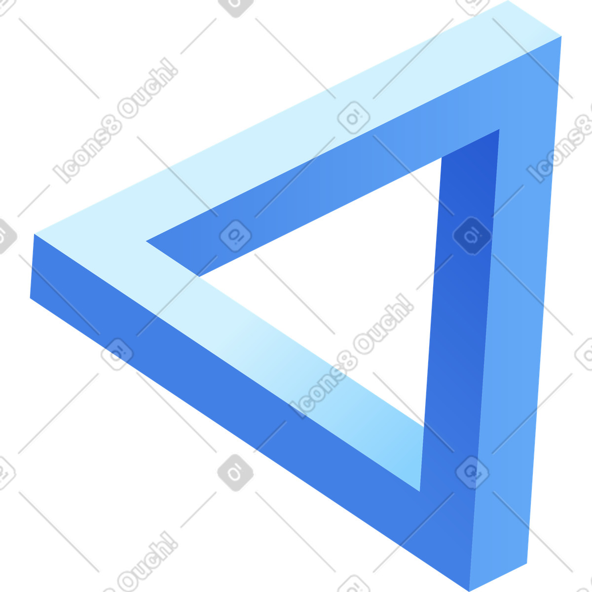 Ilustración Triángulo de penrose en estilo Glossy a descargar en PNG y SVG