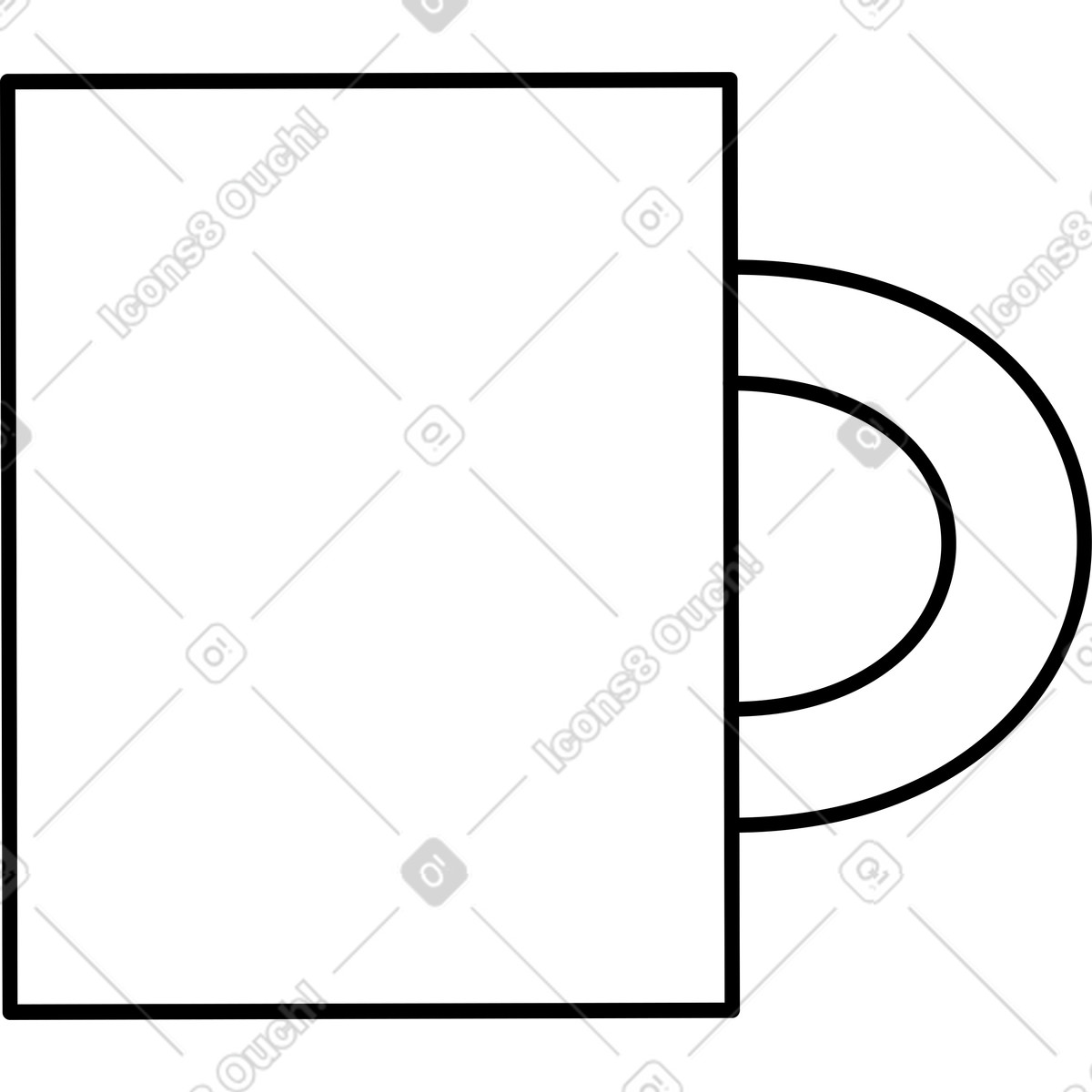 Tazza da caffè bianca illustrazione in stile Bloom scarica in PNG, SVG