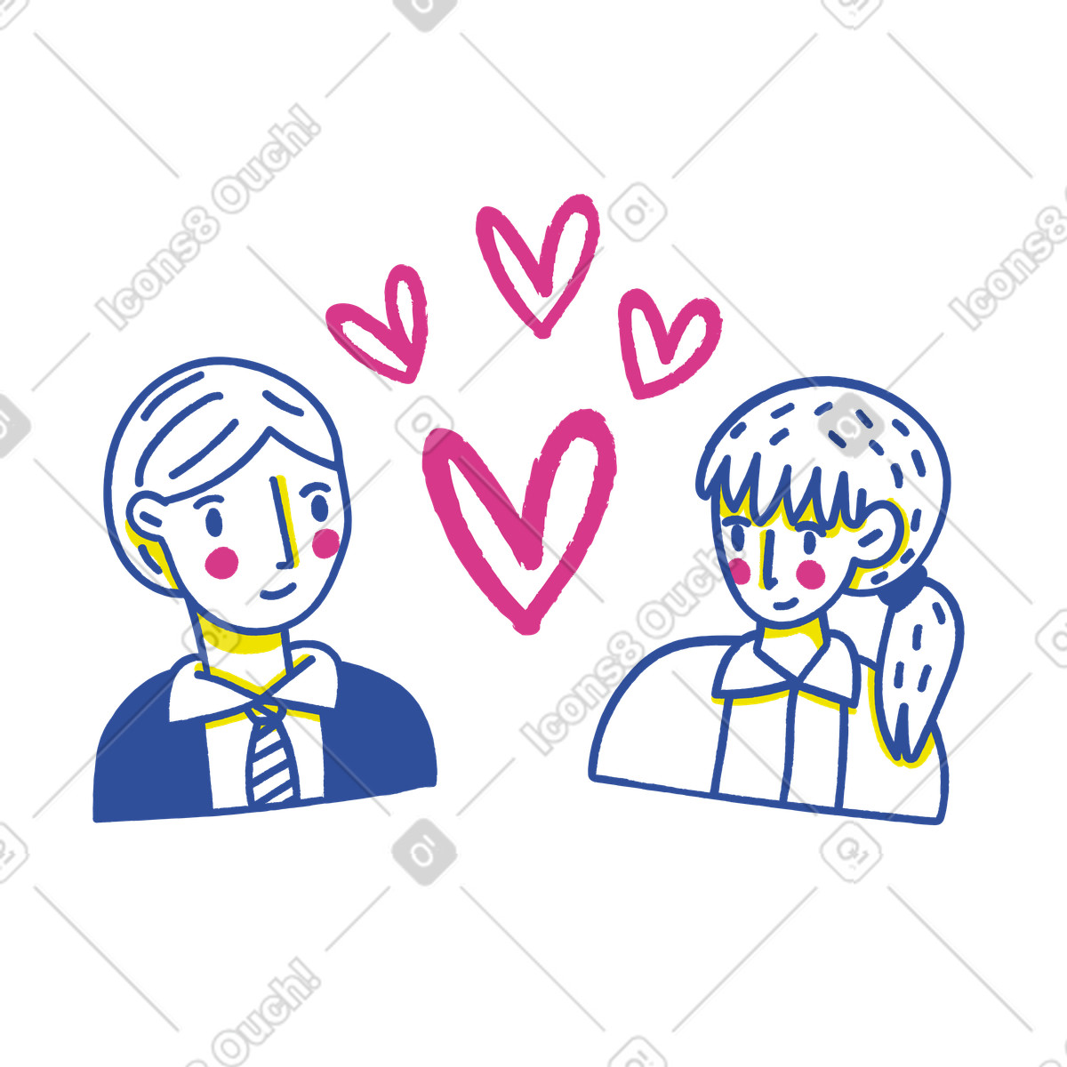 Ilustração de Homem e mulher se apaixonando em no estilo Lime para baixar em PNG, SVG