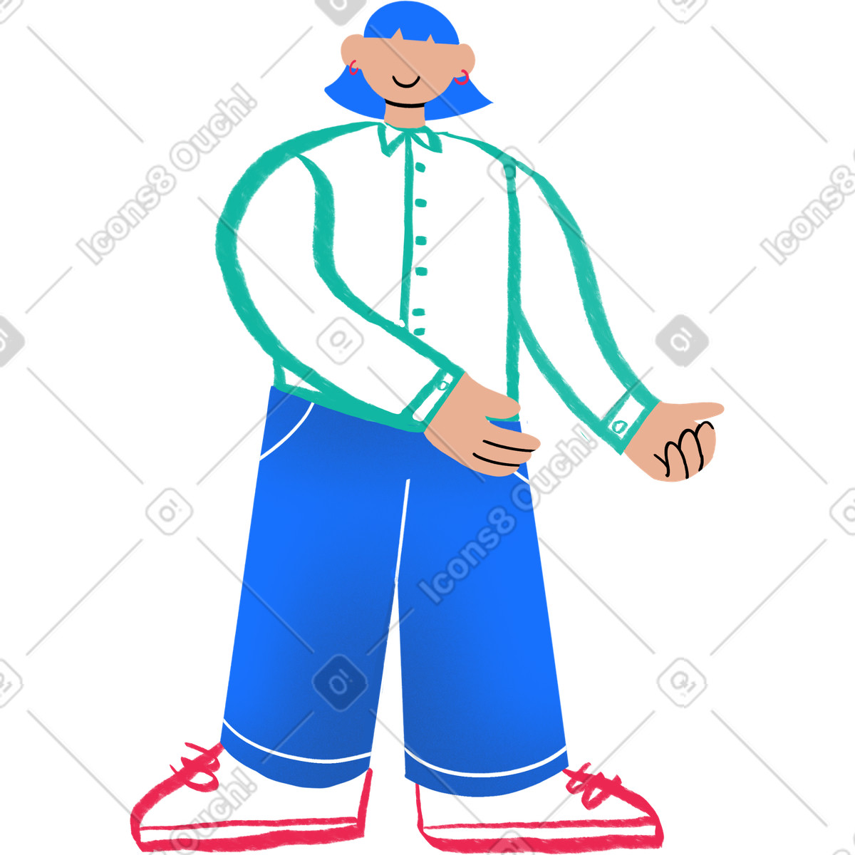 下载 Bonny 风格的 Woman in office clothes holding something her arms 插画，支持 PNG、SVG 格式