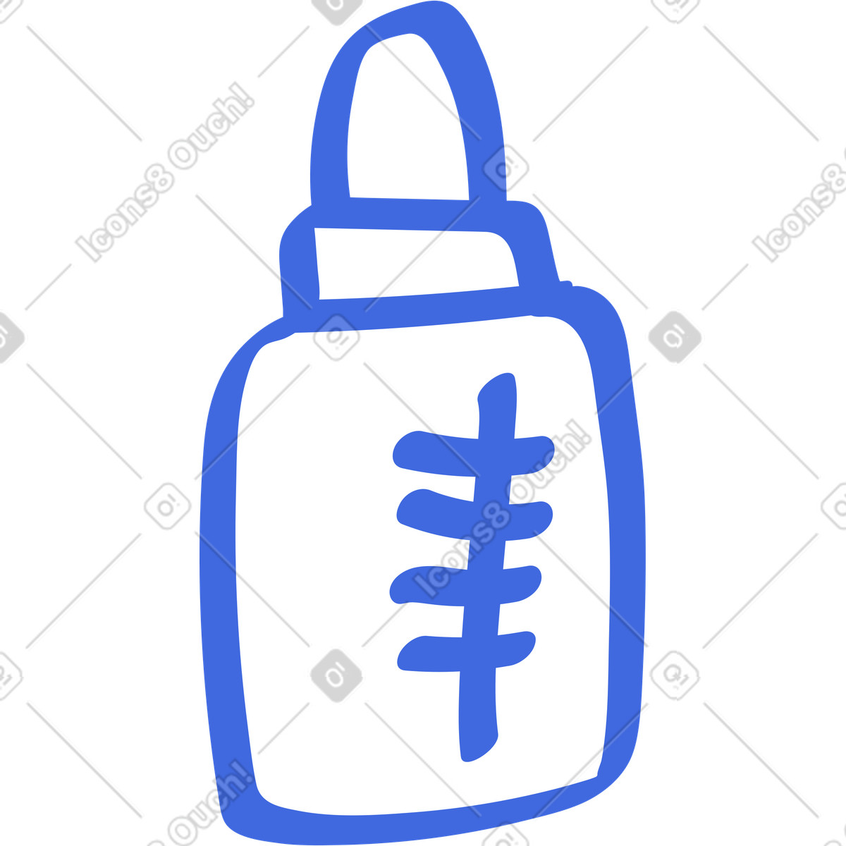 Ilustração de Blue plastic bottle outline with volume markings em no estilo Ballpoint Pen para baixar em PNG, SVG