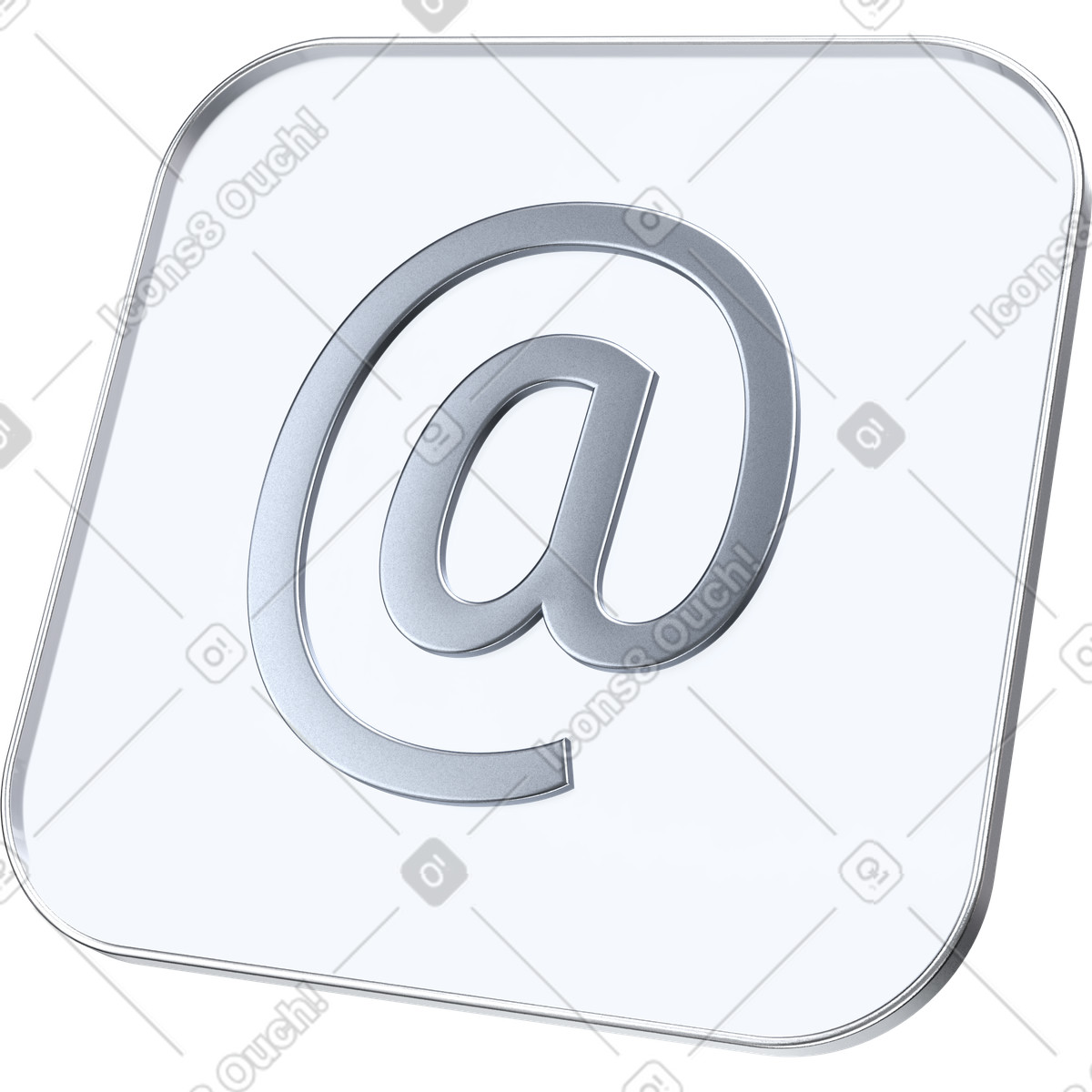 Email communication icon, Contact message symbol, Digital mail sign illustration in 3D Pro style download in PNG, SVG