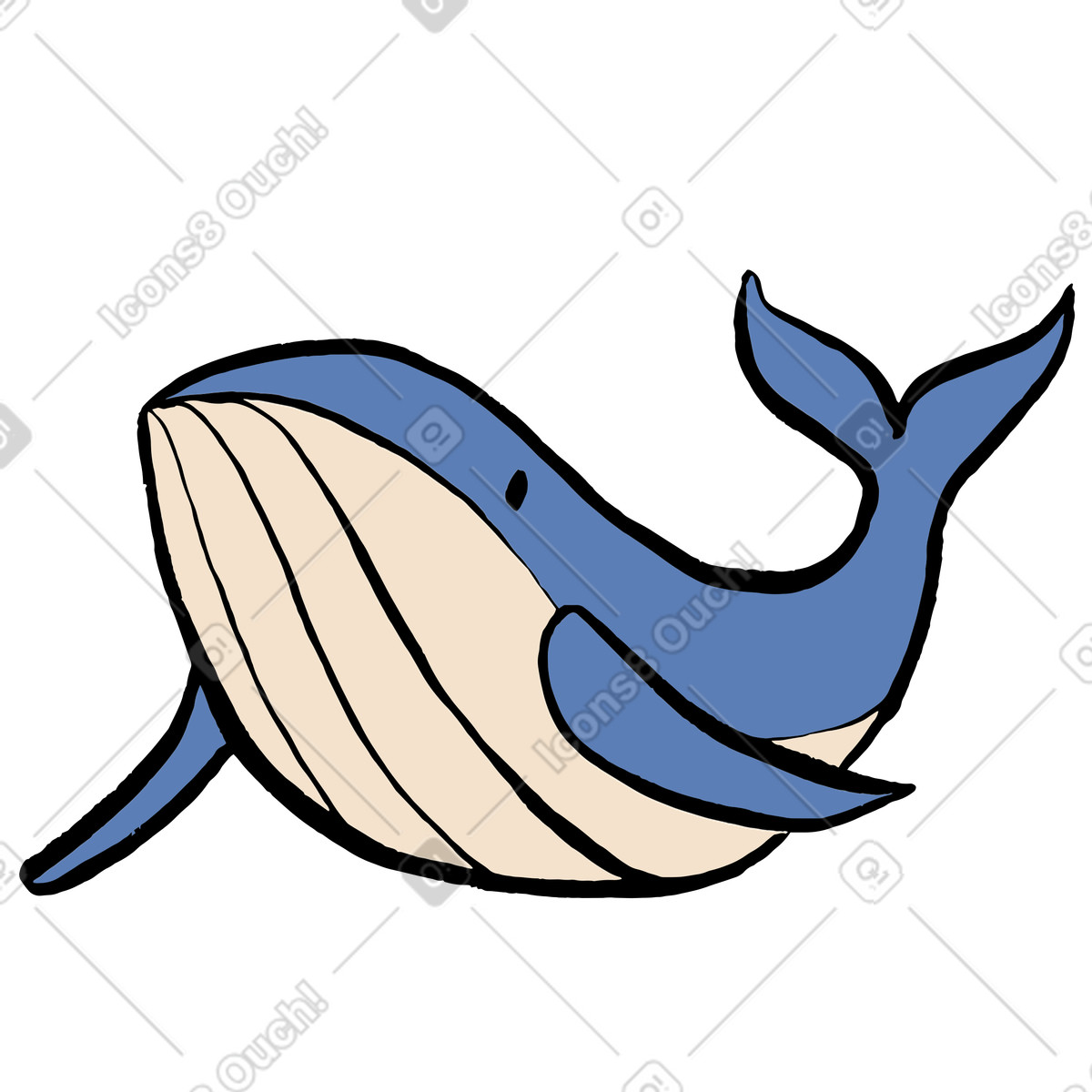 Scandi スタイルの 鯨 のイラストをPNG、SVG形式でダウンロード