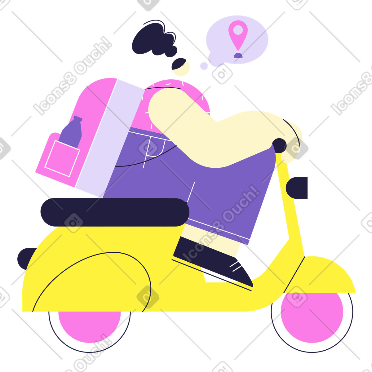 On the way illustration in Mellow style download in PNG, SVG