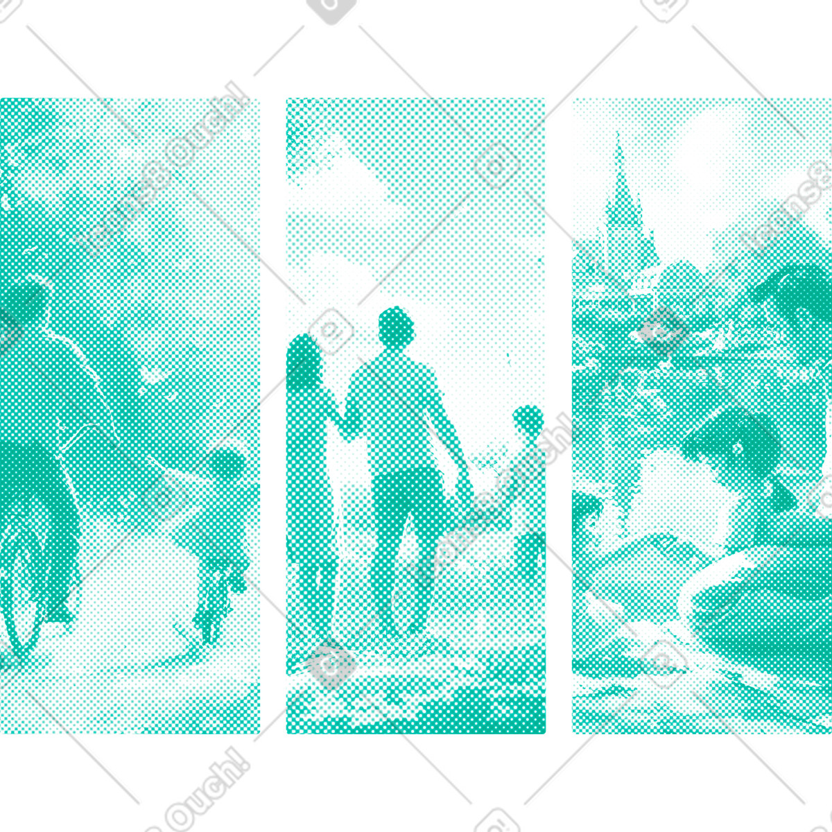 Halftone スタイルの 家族と過ごす時間の背景 のイラストをPNG、SVG形式でダウンロード