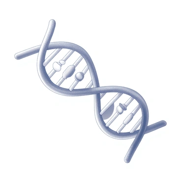 A detailed depiction of a DNA double helix structure. The DNA strand is composed of twisted rungs represented by paired nucleotides. Certain sections along the strand are highlighted to indicate mutations, featuring distinct markers or symbols that draw attention to specific areas. The background is minimalistic to emphasize the complexity of the DNA structure and the importance of the highlighted mutations.