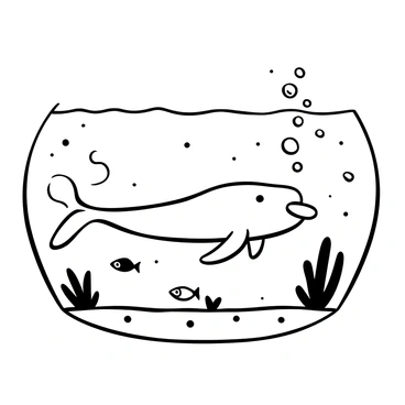 A dugong swimming playfully under the surface of clear ocean water, with bubbles rising around it. The dugong has a smooth, streamlined body and flippers, and it is surrounded by a scattering of small fish swimming nearby. Sunlight filters through the water, creating a dappled effect on the sandy ocean floor below. "Bubbles" are visibly escaping from the dugong's blowhole, creating a whimsical atmosphere.