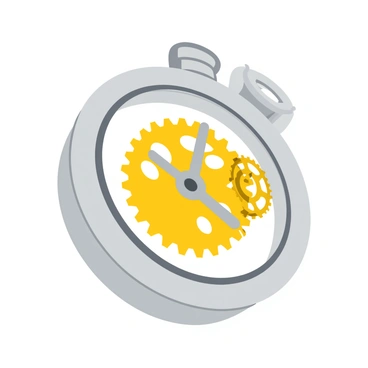 A mechanical watch featuring an intricate design with visible gears and hands. The watch case is shiny silver with a polished finish. The transparent watch face allows a clear view of the complex arrangement of cogs and wheels working together. The hands of the watch are elegantly styled, one in silver and the other in gold, ticking against the backdrop of the interworking gears. Bright reflections highlight the metallic surface of the components, while subtle shadows accentuate the depth of the mechanical parts.
