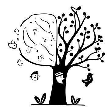A split scene showing a simple doodle on one side and a highly detailed illustration on the other, with surprised faces.