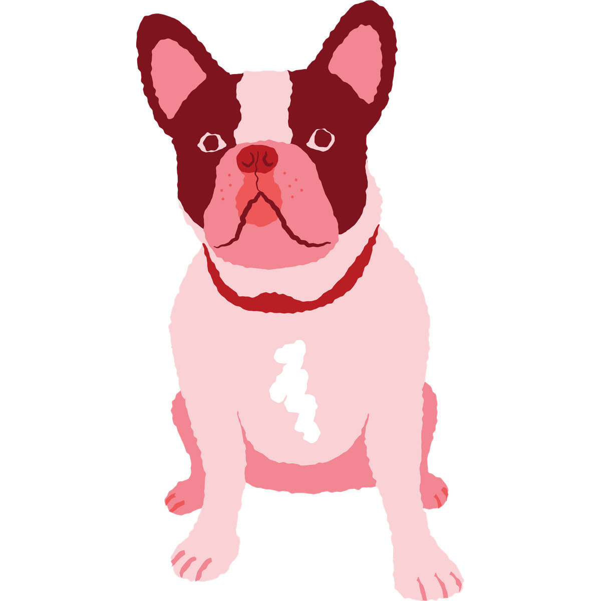 Cherry 스타일의 Sitting dog 일러스트레이션 PNG, SVG 다운로드