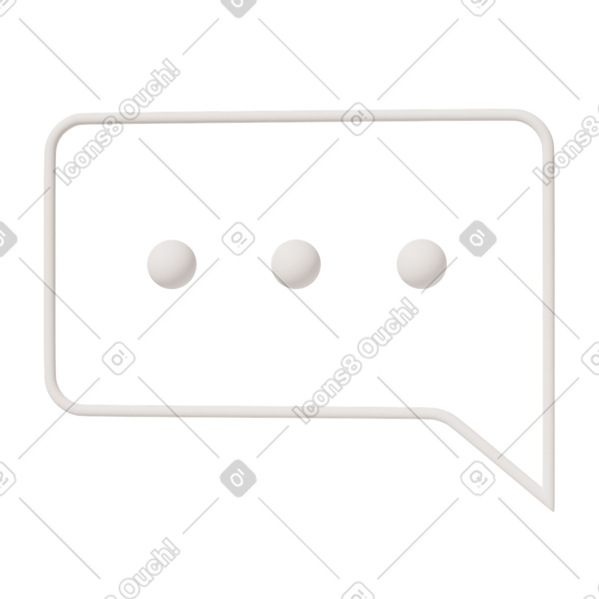 3D Casual life スタイルの Transparent typing bubble 2 のイラストをPNG、SVG形式でダウンロード