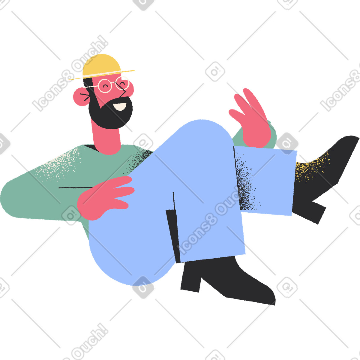 Ilustração de Homem sentado em no estilo Pablo para baixar em PNG, SVG