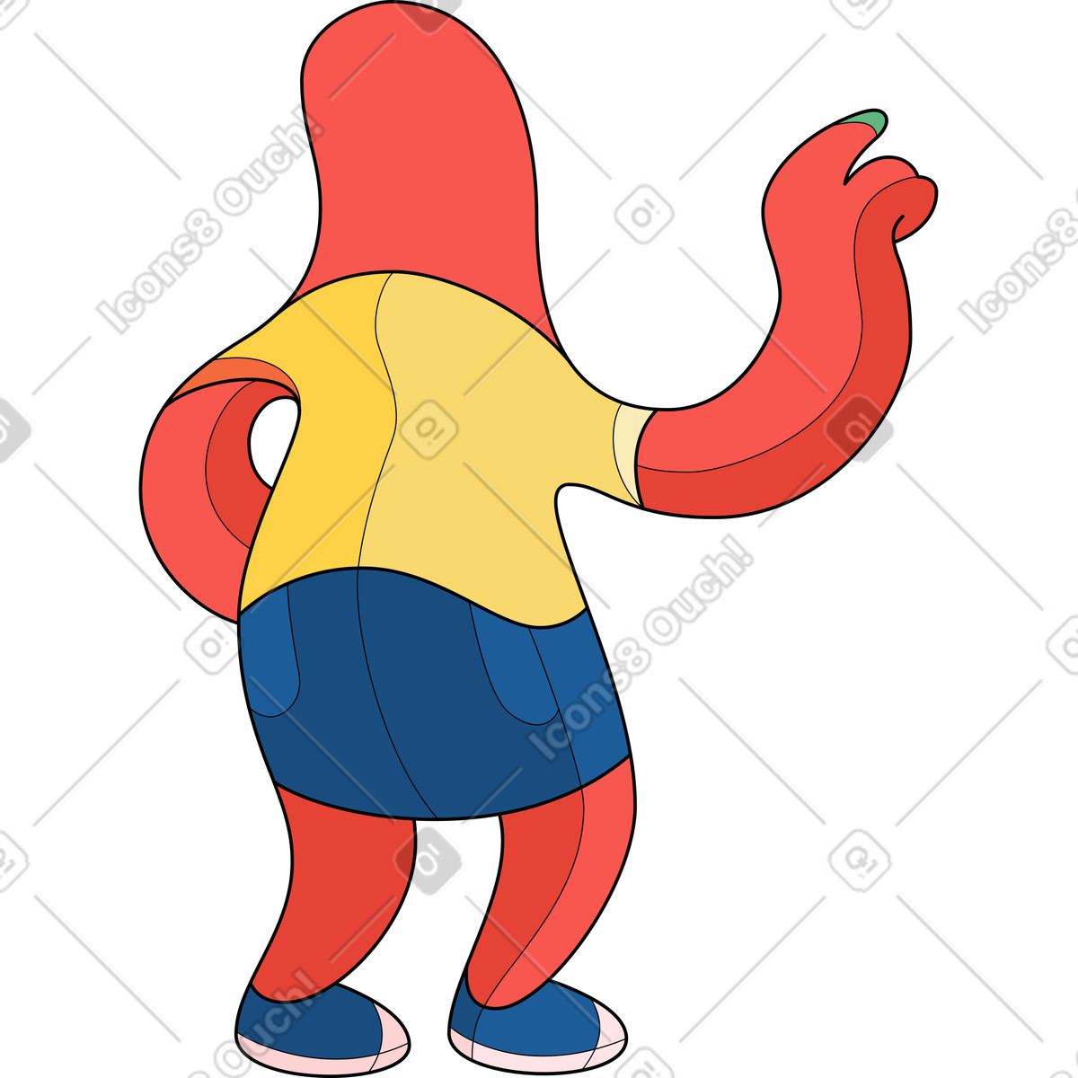 Illustration Femme dos point solide dans le style Surr à télécharger aux formats PNG, SVG