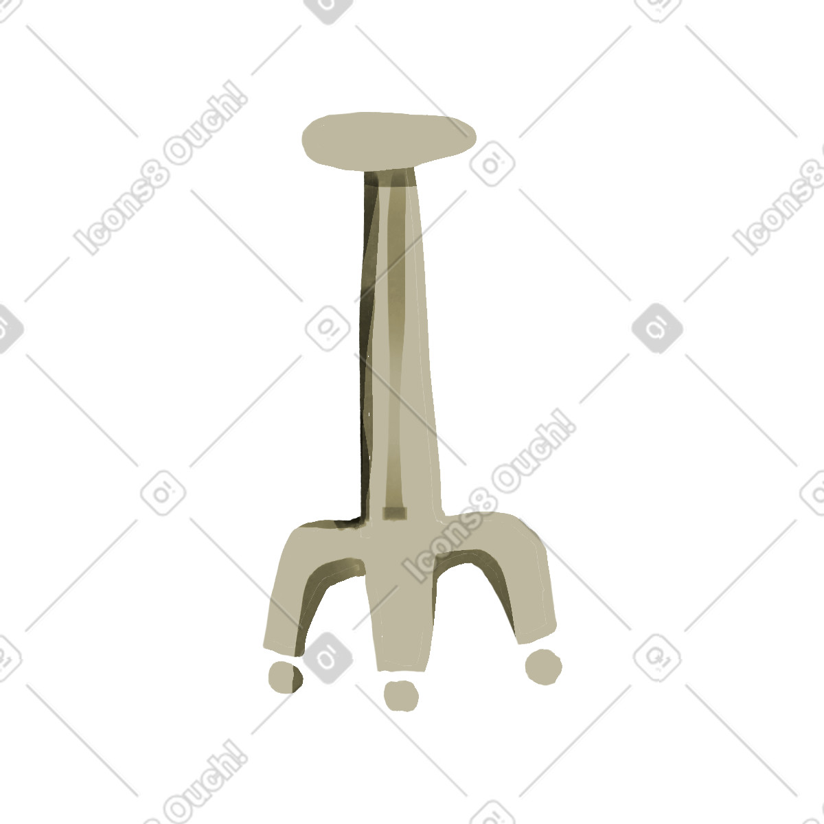 Tall beige chair for kitchen counter seating illustration in Atomic style download in PNG, SVG