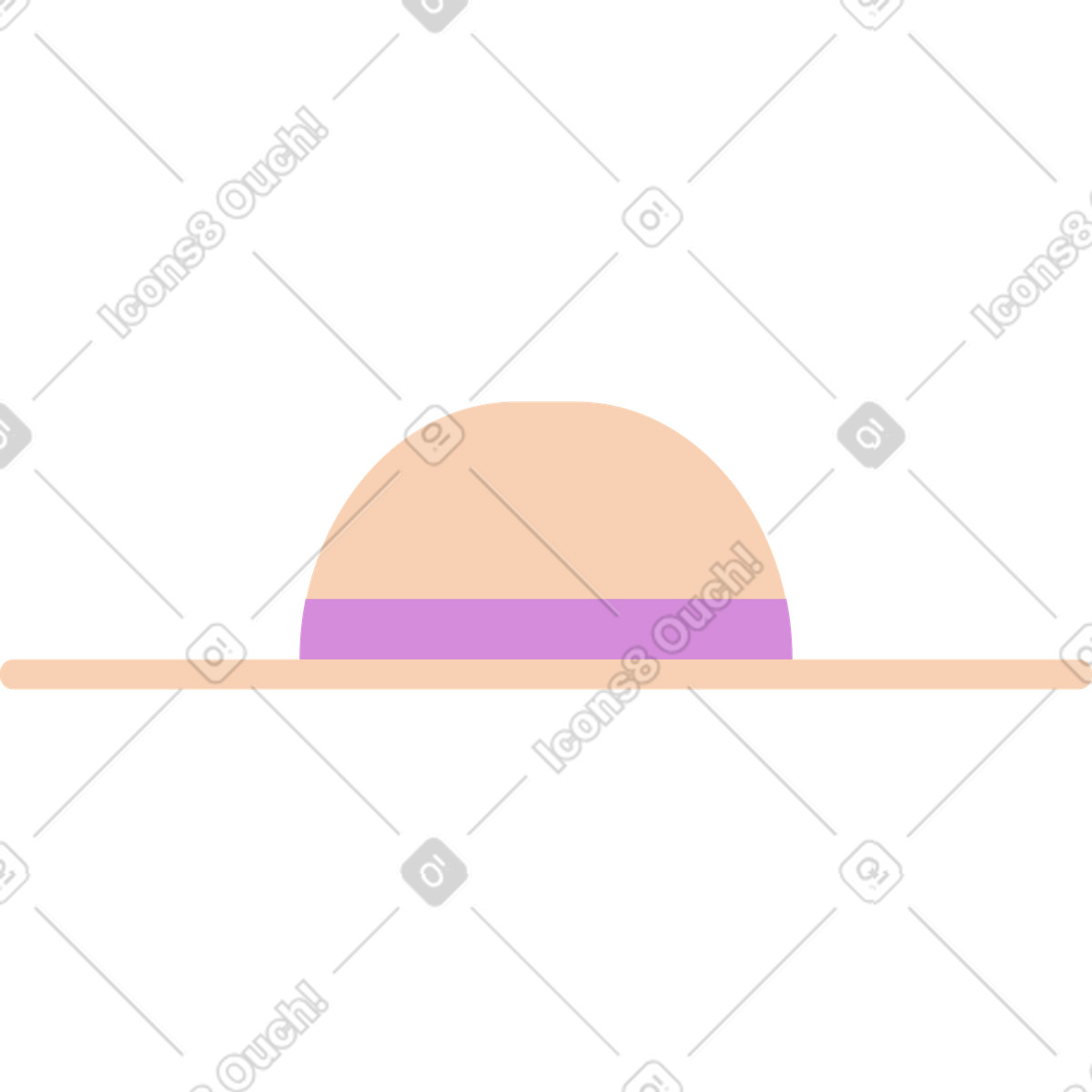 Marginalia スタイルの 夏の帽子 のイラストをPNG、SVG形式でダウンロード