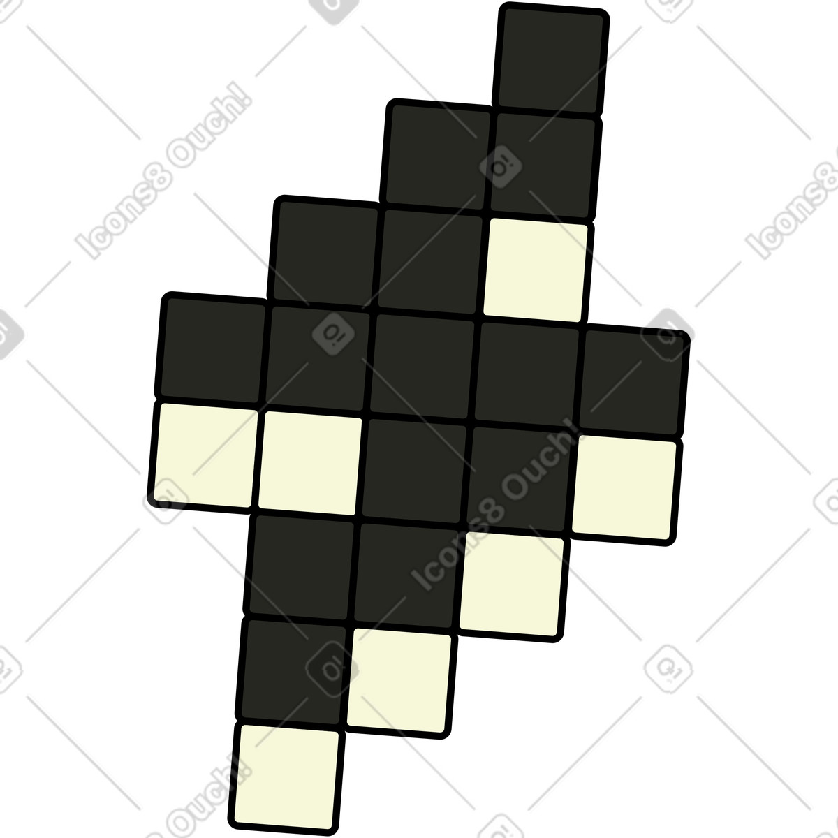 Lightning bolt pixel illustration in Retro style download in PNG, SVG
