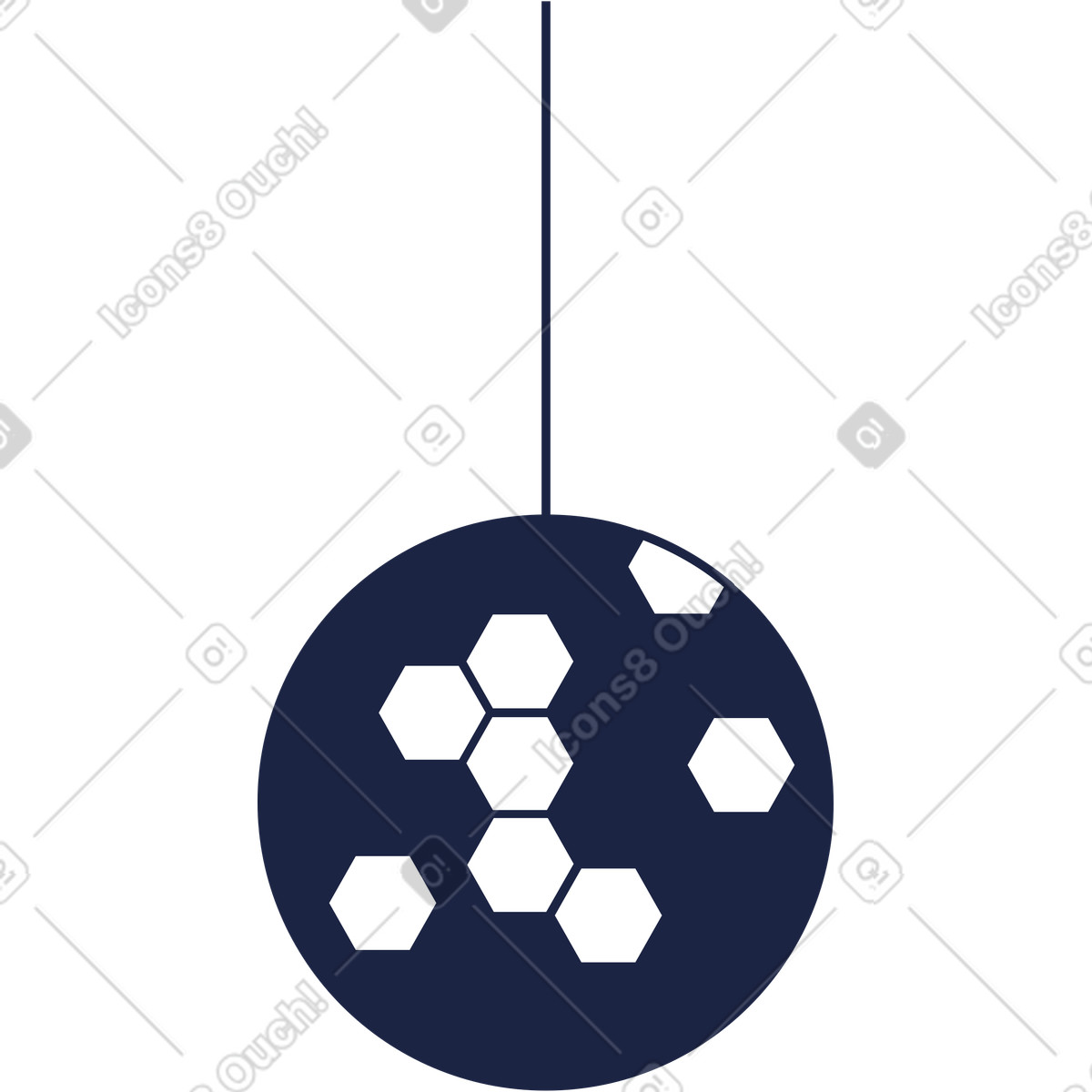 Disco ball illustration in Urban Line style download in PNG, SVG
