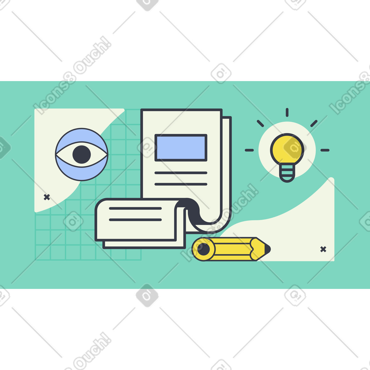 Writing illustration in PNG, SVG