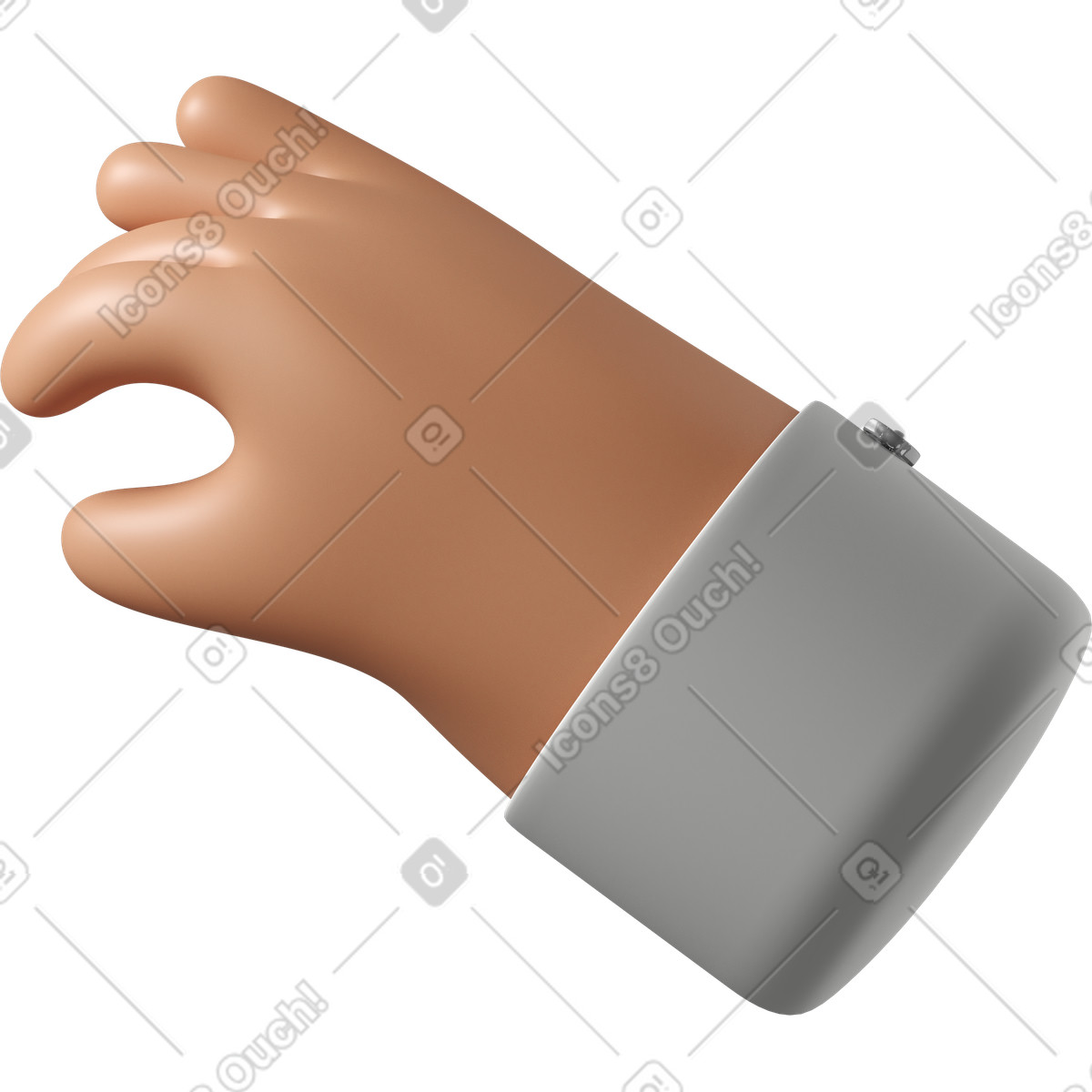 下载 3D Hands Fun&Wild 风格的 晒黑的皮肤手拿 插画，支持 PNG、SVG 格式